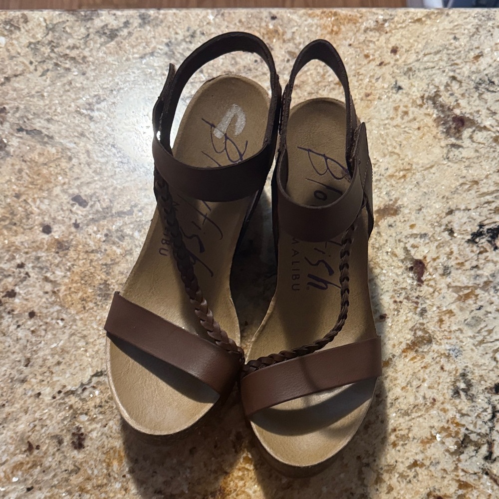 Blowfish Brown Braided Sandals